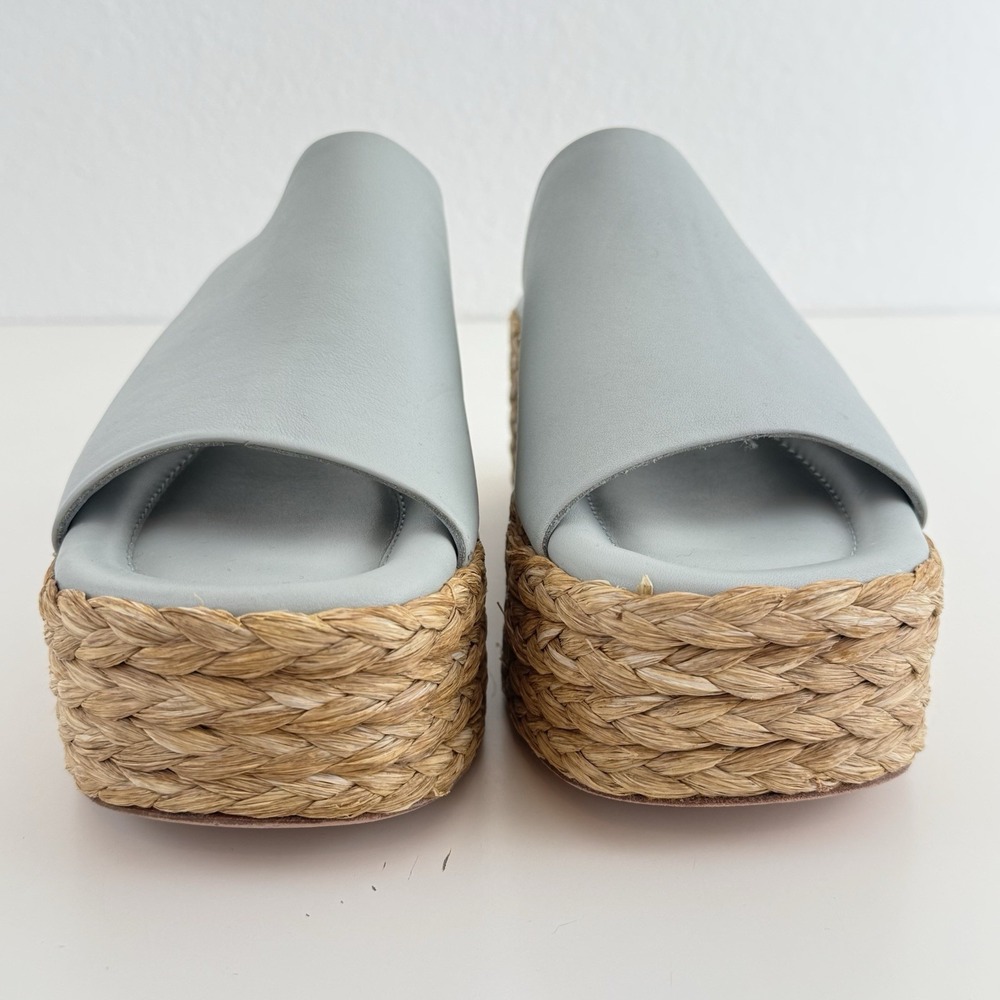 Paloma Barcelò Aryn Sandal Open Toe Wedge in Napasilk Jadite Size 40 US 9.5 - Picture 3 of 10